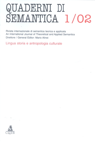 Quaderni di semantica Rivista internazionale di semantica teorica e applicata; n. 1/2002
